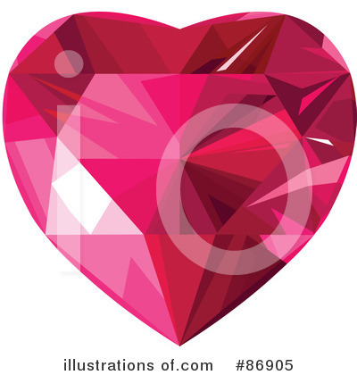 Royalty-Free (RF) Diamond Heart Clipart Illustration by Pushkin - Stock Sample #86905