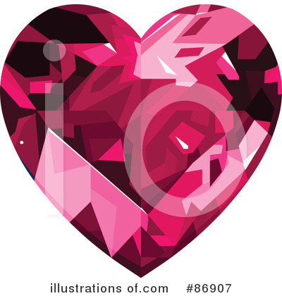 Royalty-Free (RF) Diamond Heart Clipart Illustration by Pushkin - Stock Sample #86907