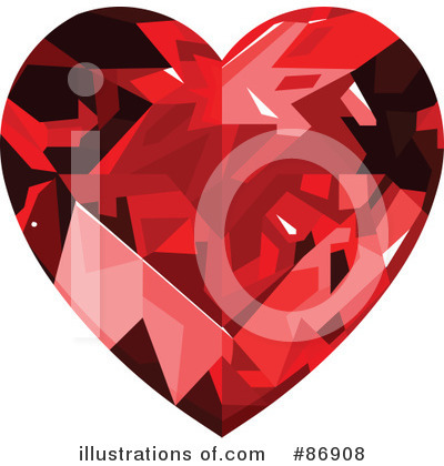 Royalty-Free (RF) Diamond Heart Clipart Illustration by Pushkin - Stock Sample #86908