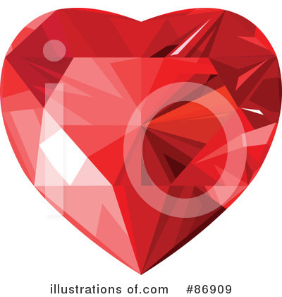 Royalty-Free (RF) Diamond Heart Clipart Illustration by Pushkin - Stock Sample #86909