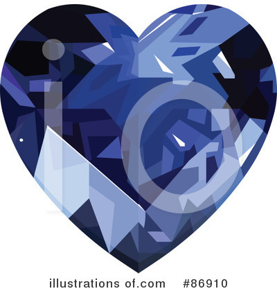 Royalty-Free (RF) Diamond Heart Clipart Illustration by Pushkin - Stock Sample #86910