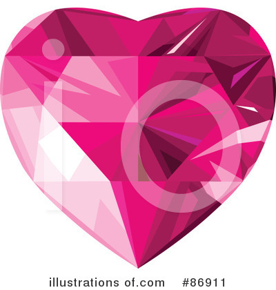 Royalty-Free (RF) Diamond Heart Clipart Illustration by Pushkin - Stock Sample #86911