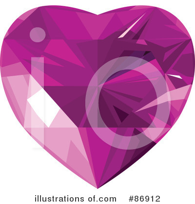Royalty-Free (RF) Diamond Heart Clipart Illustration by Pushkin - Stock Sample #86912