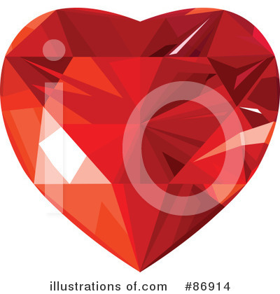 Royalty-Free (RF) Diamond Heart Clipart Illustration by Pushkin - Stock Sample #86914