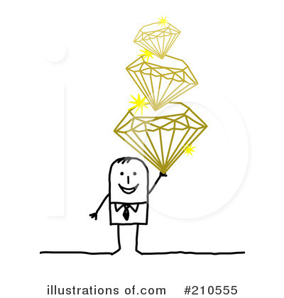 Royalty-Free (RF) Diamonds Clipart Illustration by NL shop - Stock Sample #210555