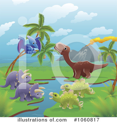 Royalty-Free (RF) Dinosaur Clipart Illustration by AtStockIllustration - Stock Sample #1060817