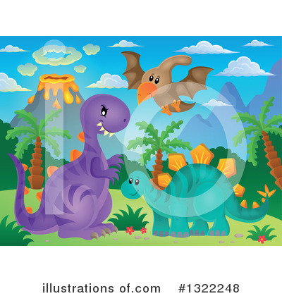 Royalty-Free (RF) Dinosaur Clipart Illustration by visekart - Stock Sample #1322248