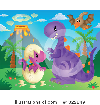 Royalty-Free (RF) Dinosaur Clipart Illustration by visekart - Stock Sample #1322249