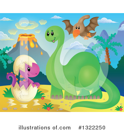 Royalty-Free (RF) Dinosaur Clipart Illustration by visekart - Stock Sample #1322250