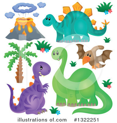 Royalty-Free (RF) Dinosaur Clipart Illustration by visekart - Stock Sample #1322251