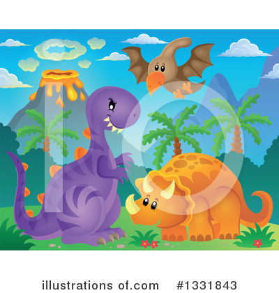 Royalty-Free (RF) Dinosaur Clipart Illustration by visekart - Stock Sample #1331843