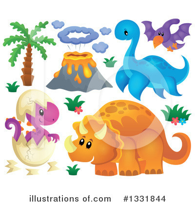 Royalty-Free (RF) Dinosaur Clipart Illustration by visekart - Stock Sample #1331844