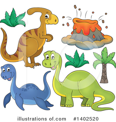 Royalty-Free (RF) Dinosaur Clipart Illustration by visekart - Stock Sample #1402520