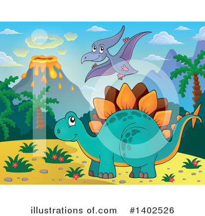 Royalty-Free (RF) Dinosaur Clipart Illustration by visekart - Stock Sample #1402526