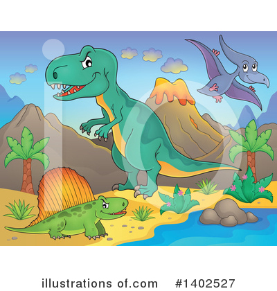 Royalty-Free (RF) Dinosaur Clipart Illustration by visekart - Stock Sample #1402527