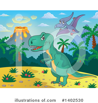 Royalty-Free (RF) Dinosaur Clipart Illustration by visekart - Stock Sample #1402530