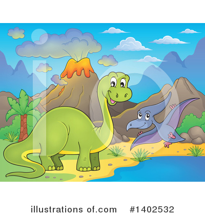 Royalty-Free (RF) Dinosaur Clipart Illustration by visekart - Stock Sample #1402532