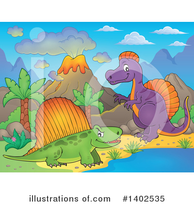 Royalty-Free (RF) Dinosaur Clipart Illustration by visekart - Stock Sample #1402535