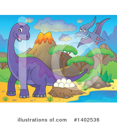 Royalty-Free (RF) Dinosaur Clipart Illustration by visekart - Stock Sample #1402536