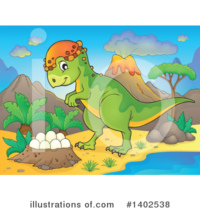 Royalty-Free (RF) Dinosaur Clipart Illustration by visekart - Stock Sample #1402538