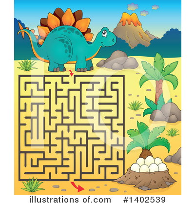 Royalty-Free (RF) Dinosaur Clipart Illustration by visekart - Stock Sample #1402539