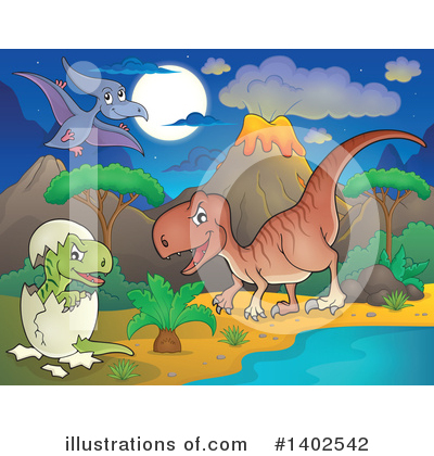 Royalty-Free (RF) Dinosaur Clipart Illustration by visekart - Stock Sample #1402542