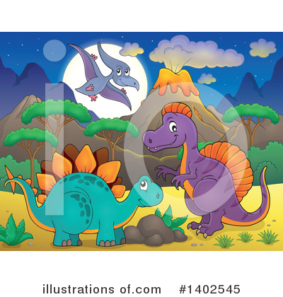 Royalty-Free (RF) Dinosaur Clipart Illustration by visekart - Stock Sample #1402545