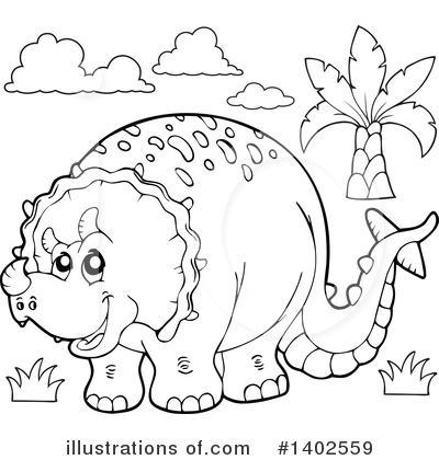 Triceratops Clipart #1402559 by visekart