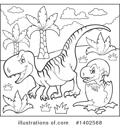 Royalty-Free (RF) Dinosaur Clipart Illustration by visekart - Stock Sample #1402568