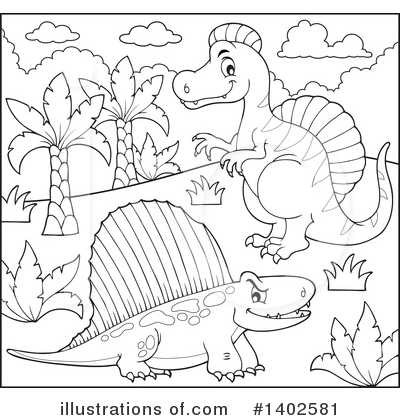 Royalty-Free (RF) Dinosaur Clipart Illustration by visekart - Stock Sample #1402581