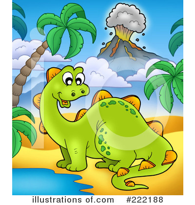 Royalty-Free (RF) Dinosaur Clipart Illustration by visekart - Stock Sample #222188
