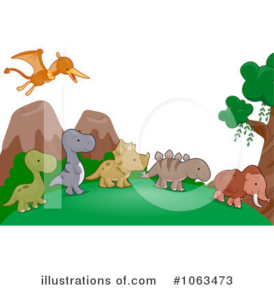 Royalty-Free (RF) Dinosaurs Clipart Illustration by BNP Design Studio - Stock Sample #1063473
