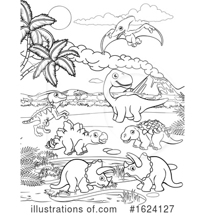 Royalty-Free (RF) Dinosaurs Clipart Illustration by AtStockIllustration - Stock Sample #1624127