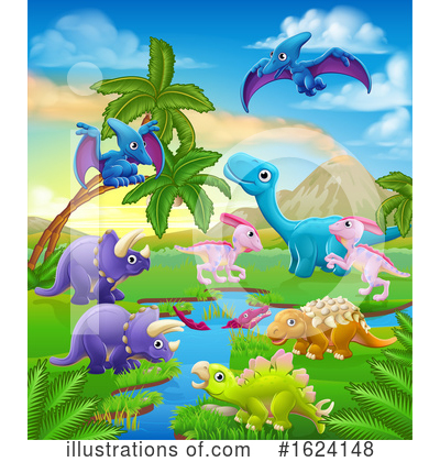 Royalty-Free (RF) Dinosaurs Clipart Illustration by AtStockIllustration - Stock Sample #1624148