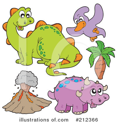 Royalty-Free (RF) Dinosaurs Clipart Illustration by visekart - Stock Sample #212366