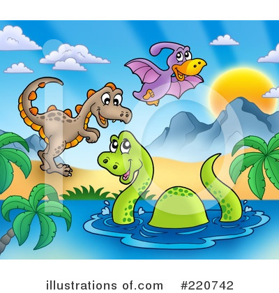 Royalty-Free (RF) Dinosaurs Clipart Illustration by visekart - Stock Sample #220742