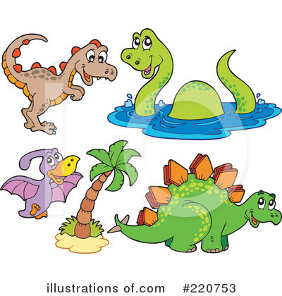 Royalty-Free (RF) Dinosaurs Clipart Illustration by visekart - Stock Sample #220753