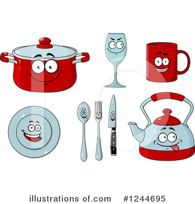 Royalty-Free (RF) Dishes Clipart Illustration by Vector Tradition SM - Stock Sample #1244695