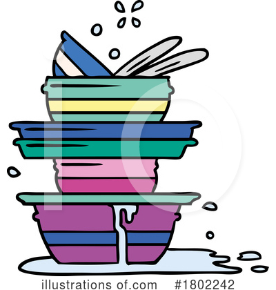 Dirty Dishes Clipart #1802242 by lineartestpilot