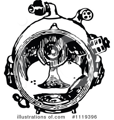 Royalty-Free (RF) Diver Clipart Illustration by Prawny Vintage - Stock Sample #1119396