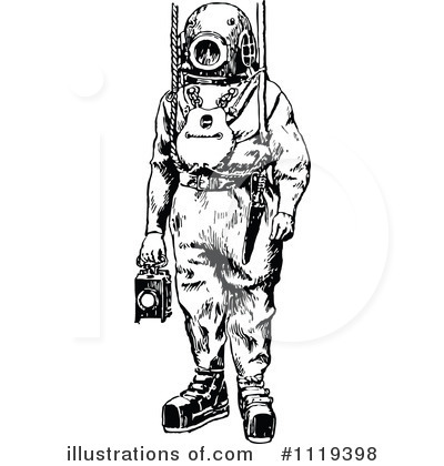 Diver Clipart #1119398 by Prawny Vintage
