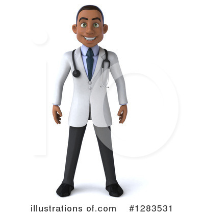Young Black Male Doctor Clipart #1283531 by Julos