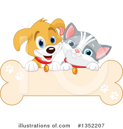Royalty-Free (RF) Dog And Cat Clipart Illustration by Pushkin - Stock Sample #1352207