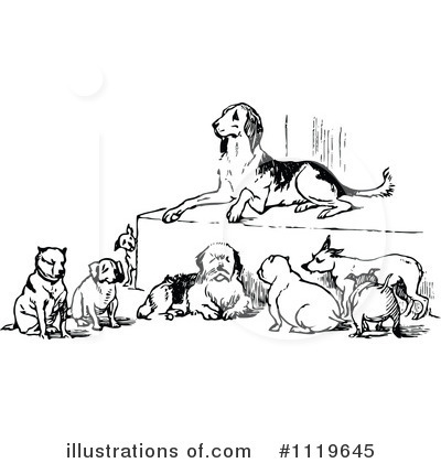 Royalty-Free (RF) Dog Clipart Illustration by Prawny Vintage - Stock Sample #1119645