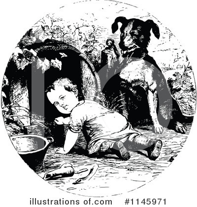 Royalty-Free (RF) Dog Clipart Illustration by Prawny Vintage - Stock Sample #1145971