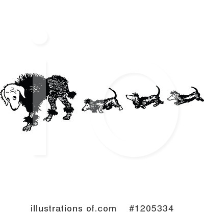 Royalty-Free (RF) Dog Clipart Illustration by Prawny Vintage - Stock Sample #1205334