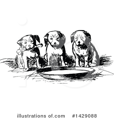 Royalty-Free (RF) Dog Clipart Illustration by Prawny Vintage - Stock Sample #1429088