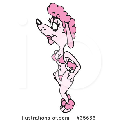 Pink Poodle Clipart #35666 by Dennis Holmes Designs