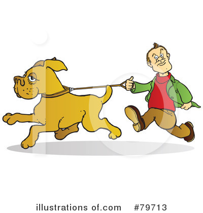 Royalty-Free (RF) Dog Walker Clipart Illustration by Snowy - Stock Sample #79713