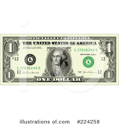Royalty-Free (RF) Dollar Bill Clipart Illustration by BestVector - Stock Sample #224258